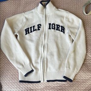 Tommy Hilfigure White & Navy Zip-Up